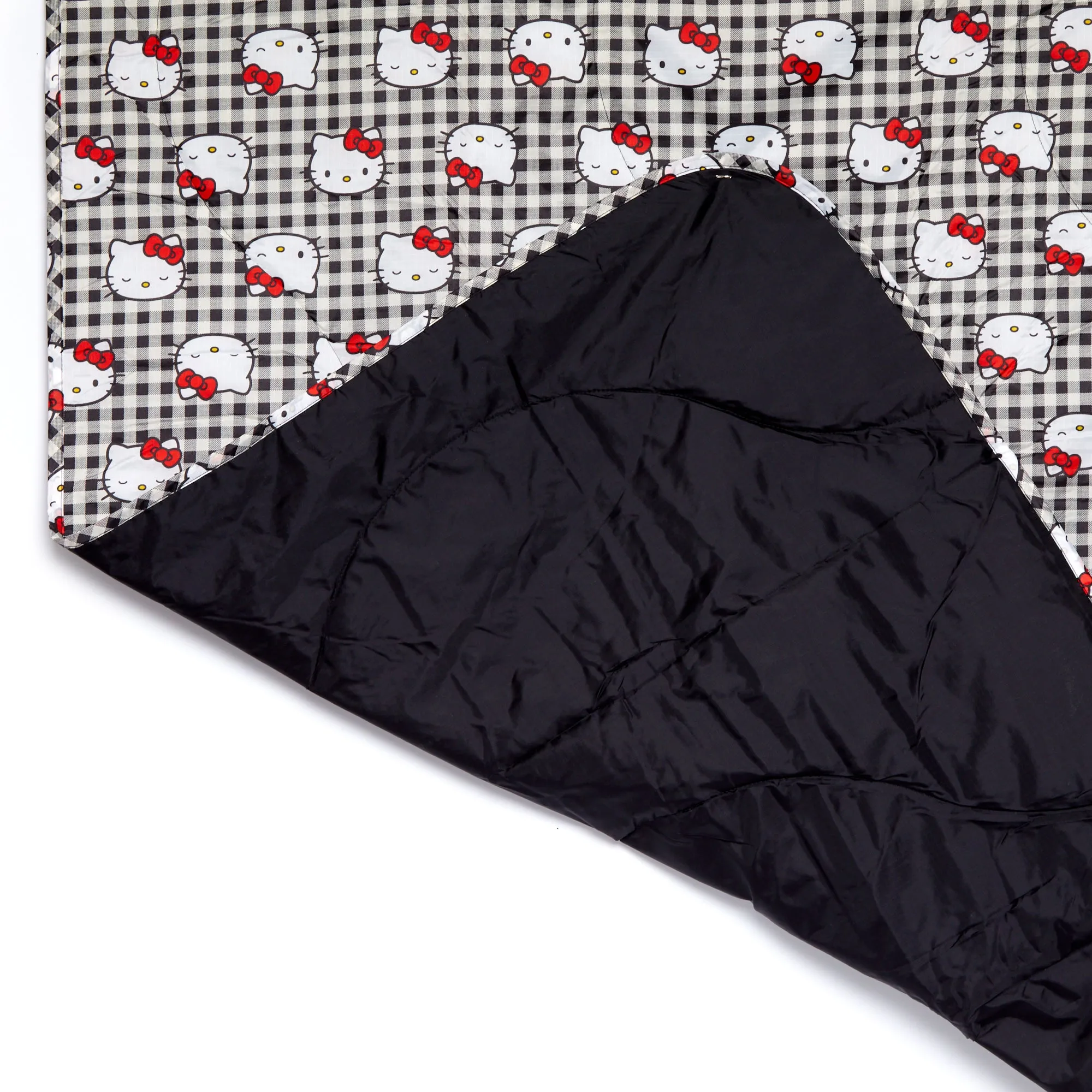 Hello Kitty x Baggu 50th Anniversary Puffy Picnic Blanket (Black Gingham) SANRIO