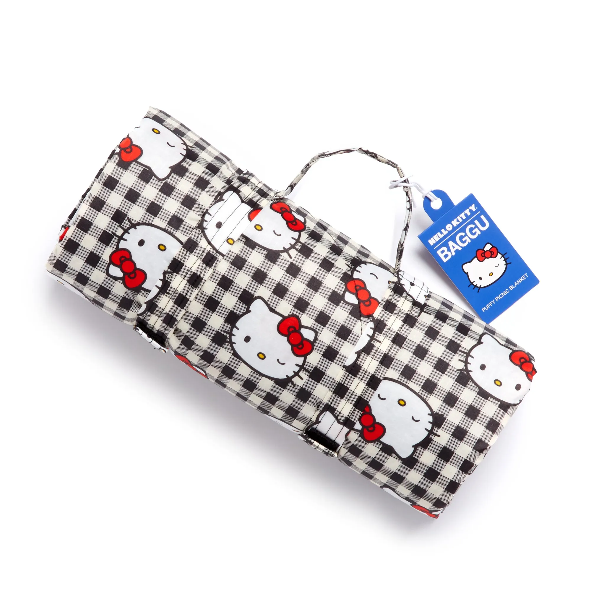 Hello Kitty x Baggu 50th Anniversary Puffy Picnic Blanket (Black Gingham) SANRIO
