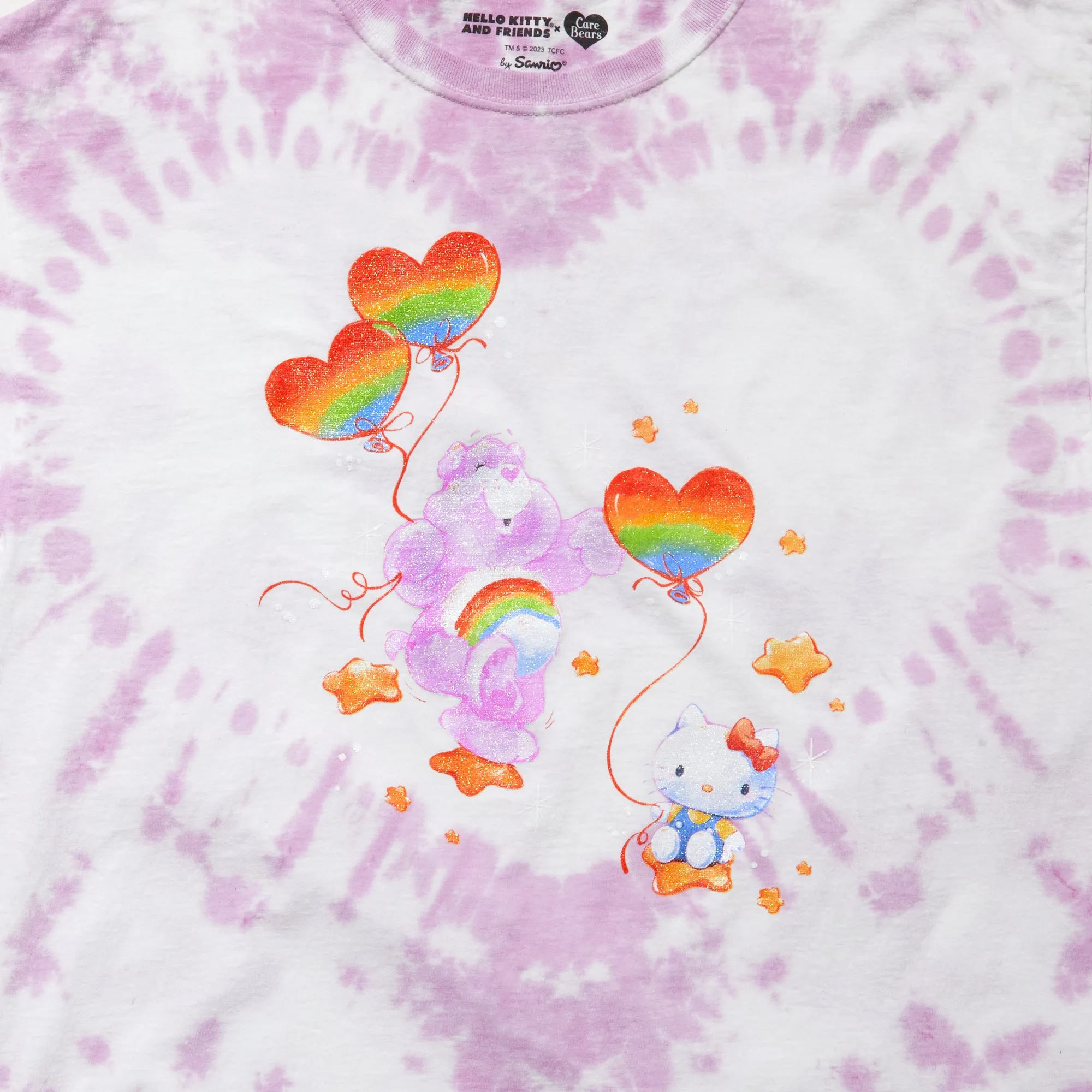 Hello Kitty x Care Bears Tie-Dye Glitter Tee SANRIO