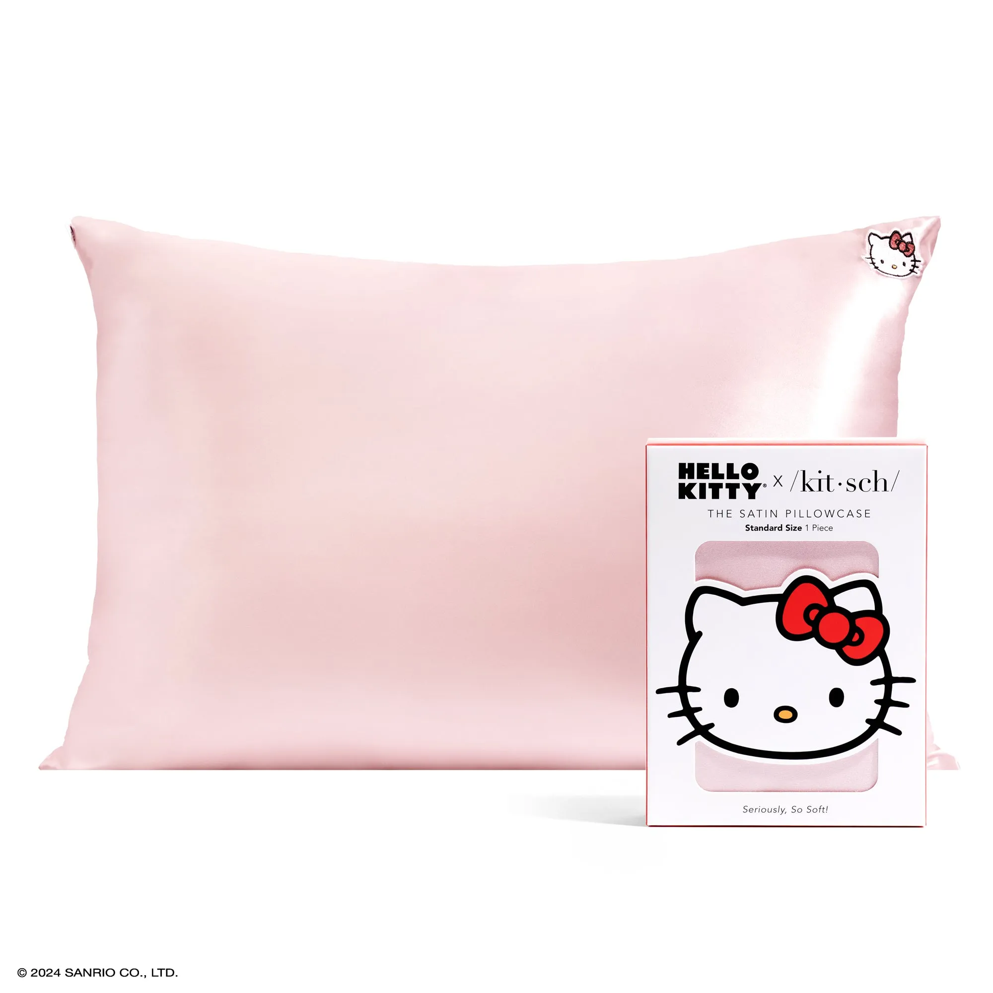 Hello Kitty x Kitsch Face Pillowcase (Solid Pink) SANRIO