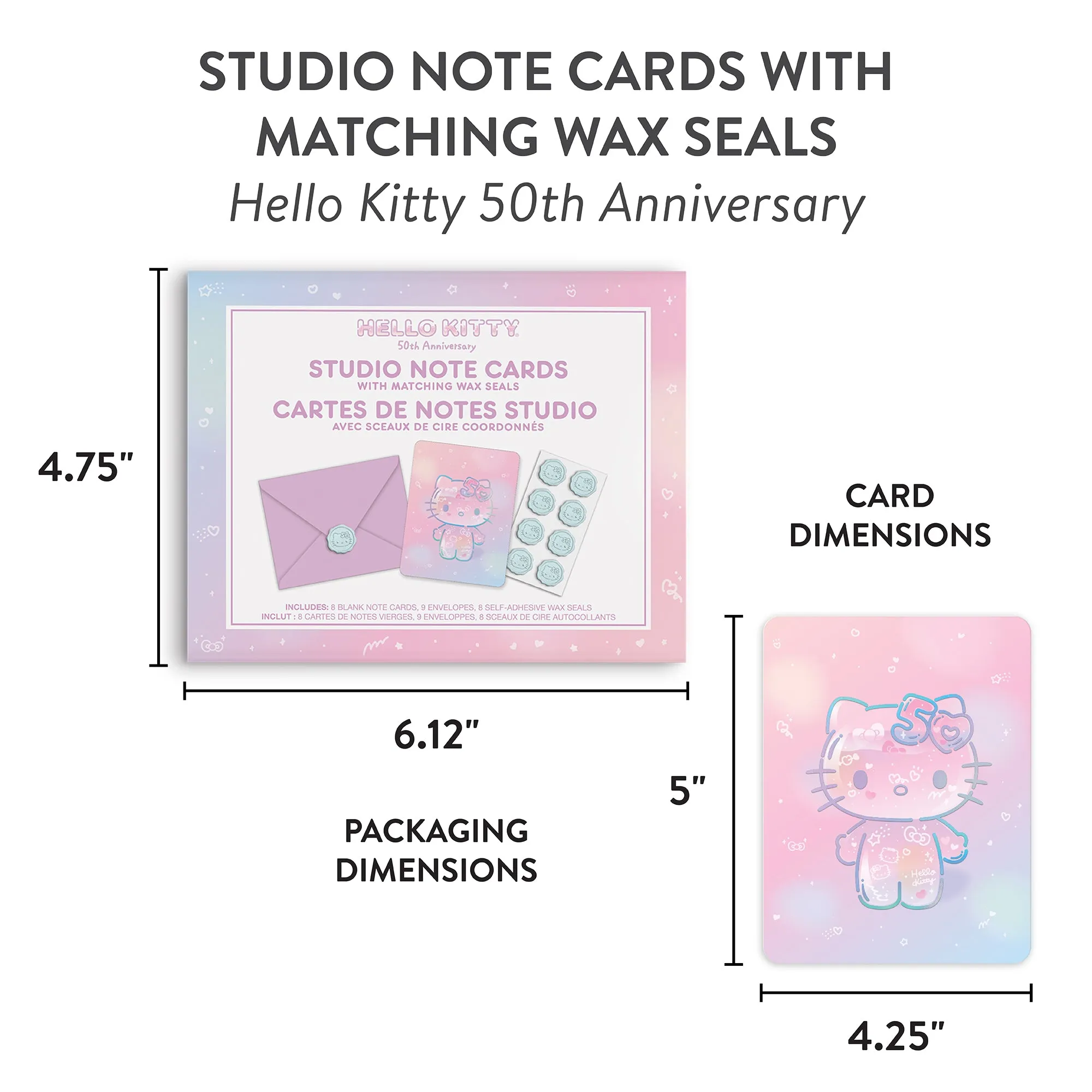 Hello Kitty x Studio Oh! 50th Anniversary 25-Pc Note Cards & Wax Seals Set SANRIO