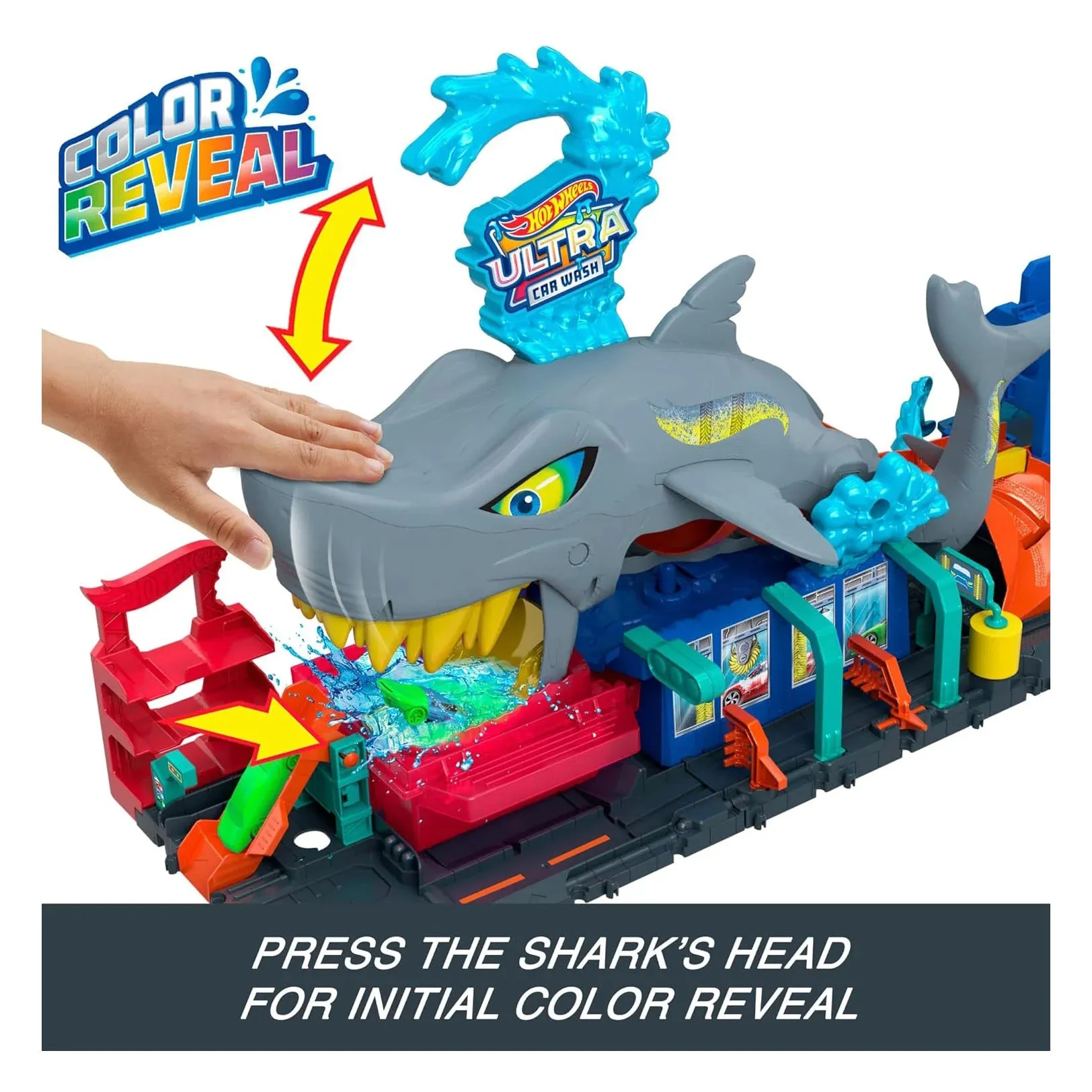 Hot Wheels Let's Race Netflix - City Ultra Shark Car Wash Playset