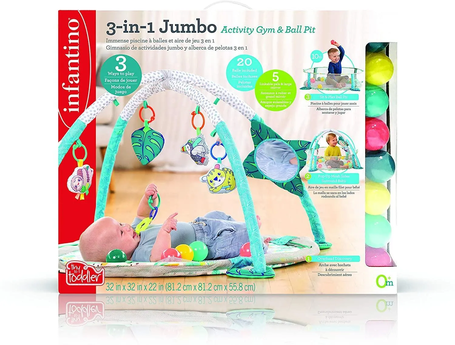 Infantino Jumbo Activity Gym & Ball Pit transformable 3 in 1 Playmat