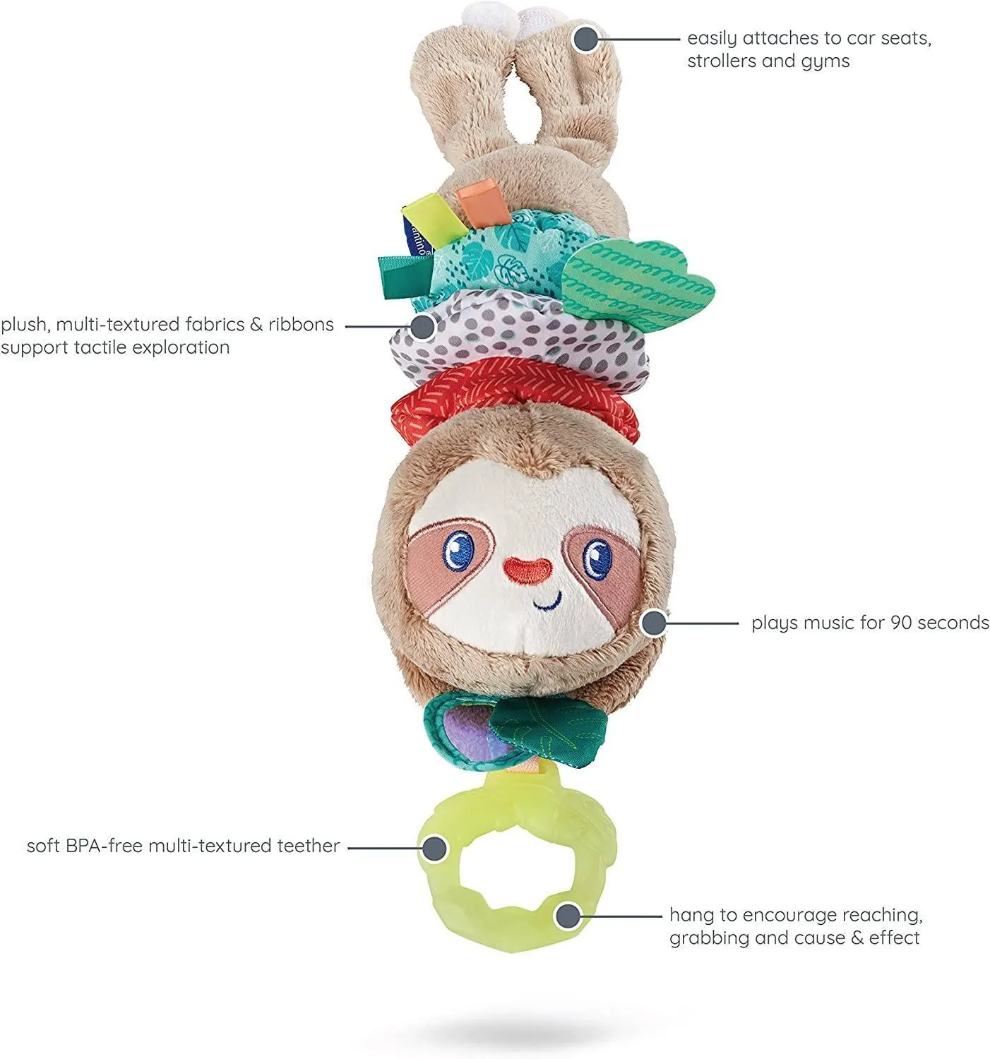 Infantino Music and Motion Pull Down Sloth