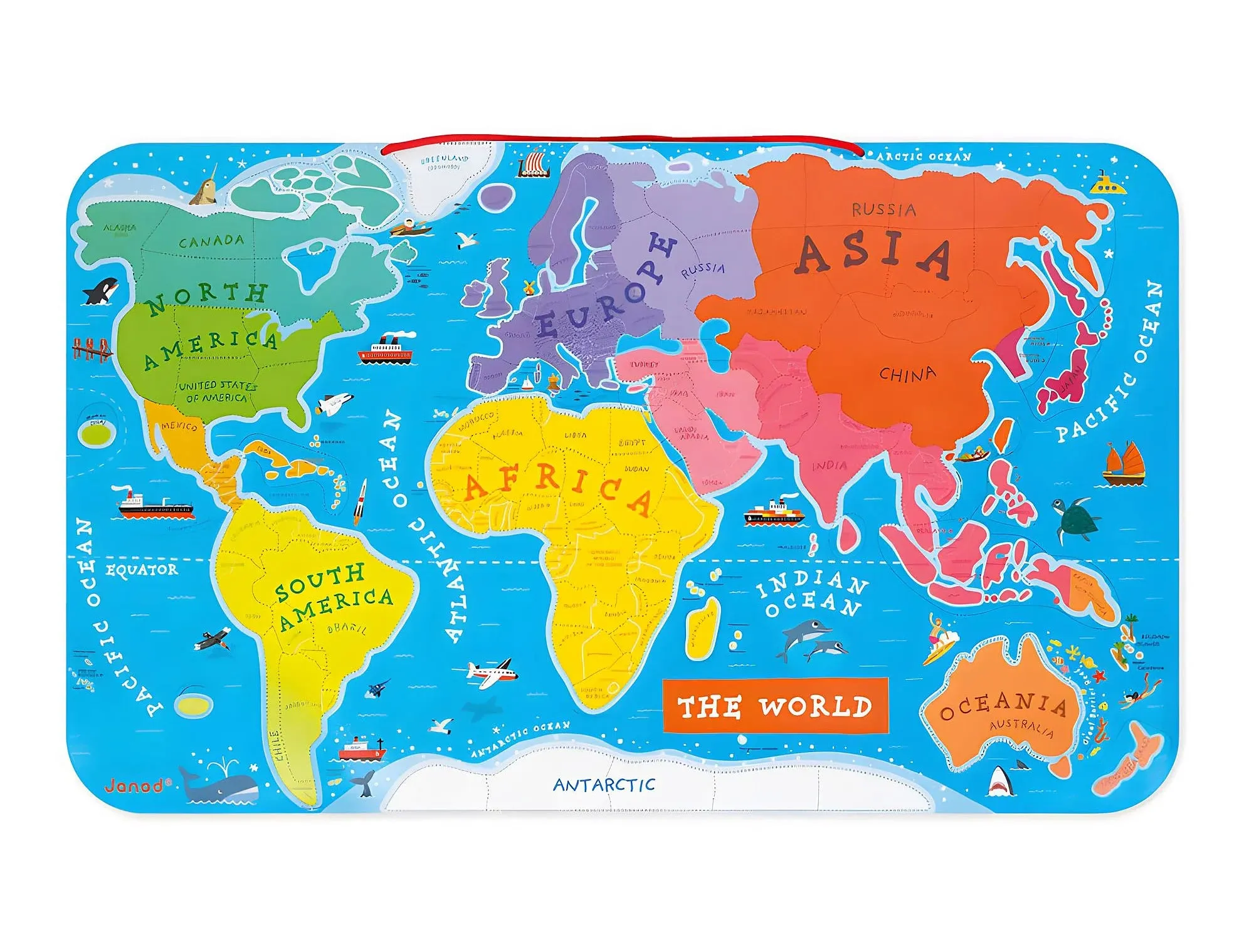 Janod Magnetic World Map Puzzle