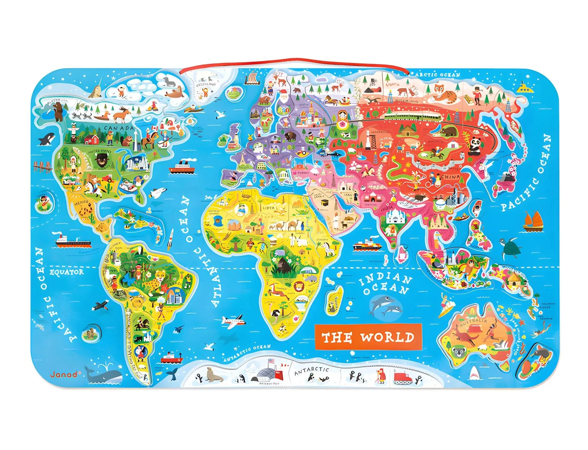 Janod Magnetic World Map Puzzle