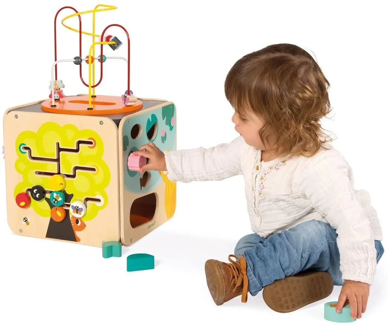 Janod Multi-Activity Wooden Looping Cube Toy