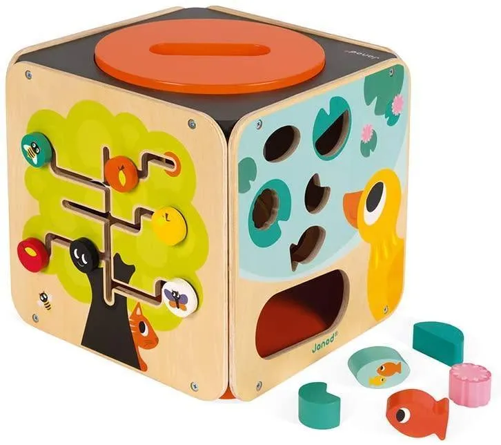Janod Multi-Activity Wooden Looping Cube Toy