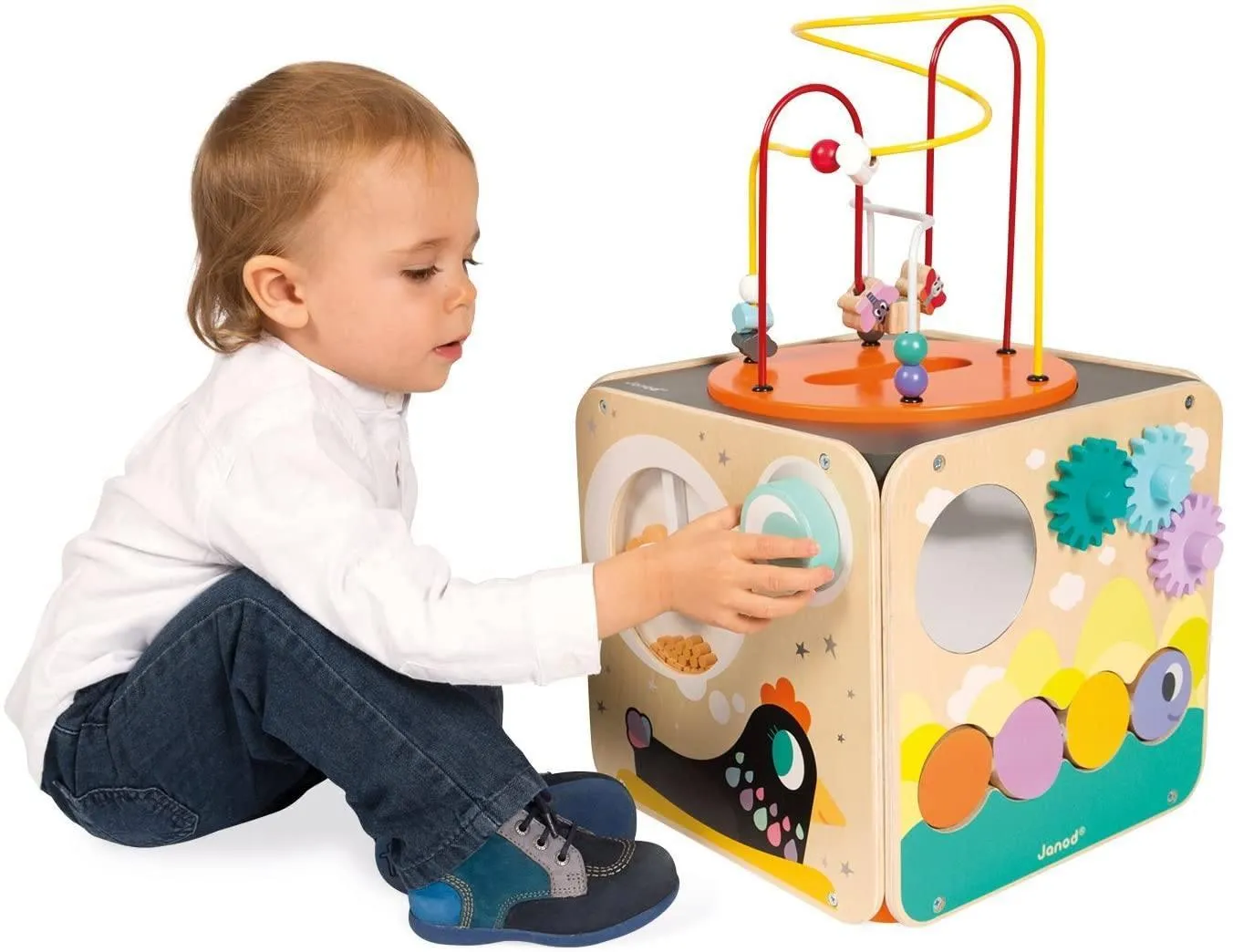 Janod Multi-Activity Wooden Looping Cube Toy