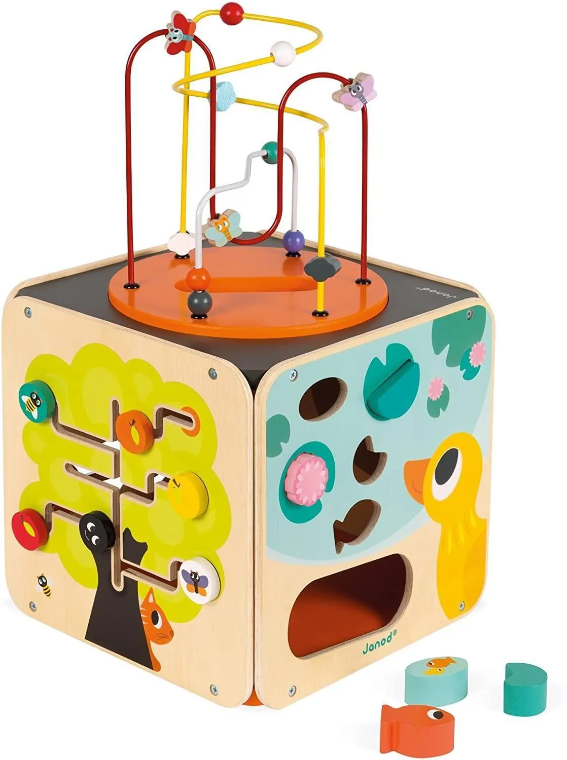 Janod Multi-Activity Wooden Looping Cube Toy