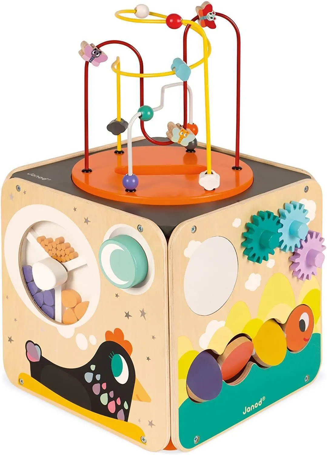 Janod Multi-Activity Wooden Looping Cube Toy