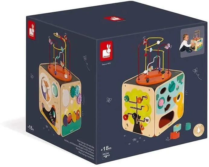 Janod Multi-Activity Wooden Looping Cube Toy