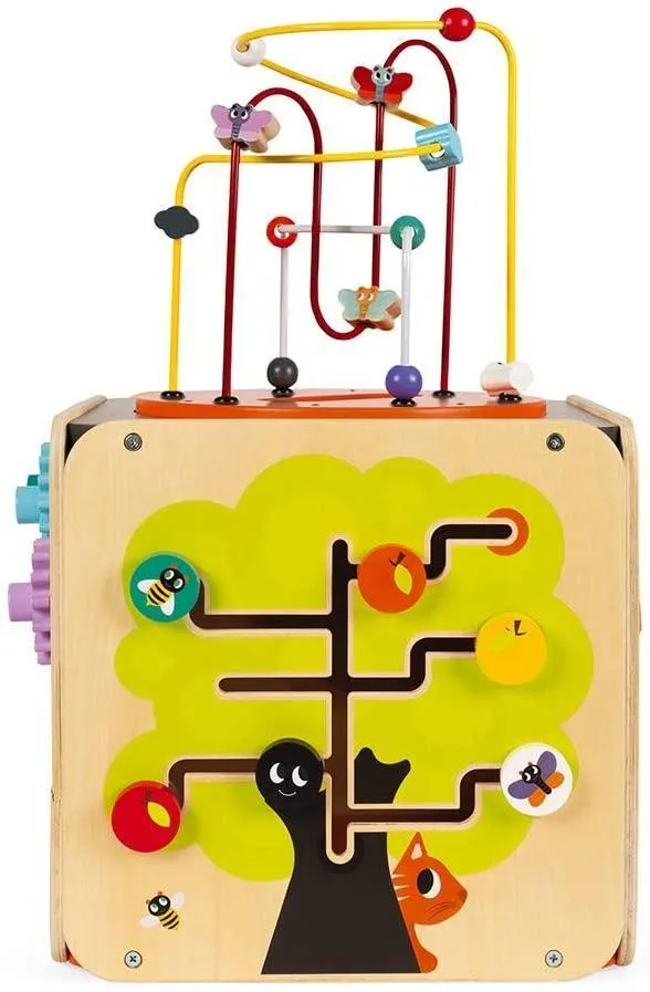 Janod Multi-Activity Wooden Looping Cube Toy