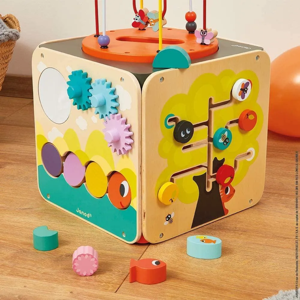 Janod Multi-Activity Wooden Looping Cube Toy
