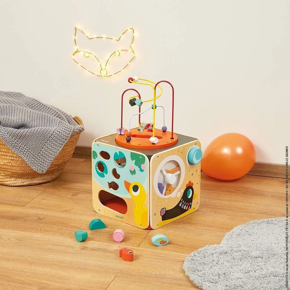 Janod Multi-Activity Wooden Looping Cube Toy