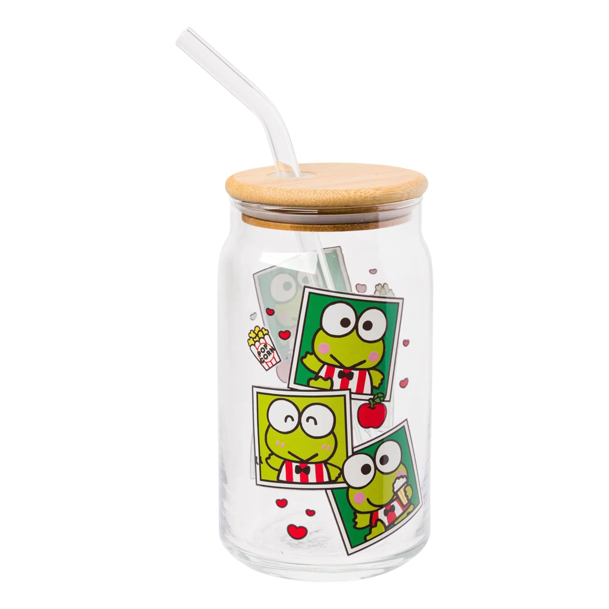Keroppi Snacks Bamboo Lidded Glass Tumbler SANRIO
