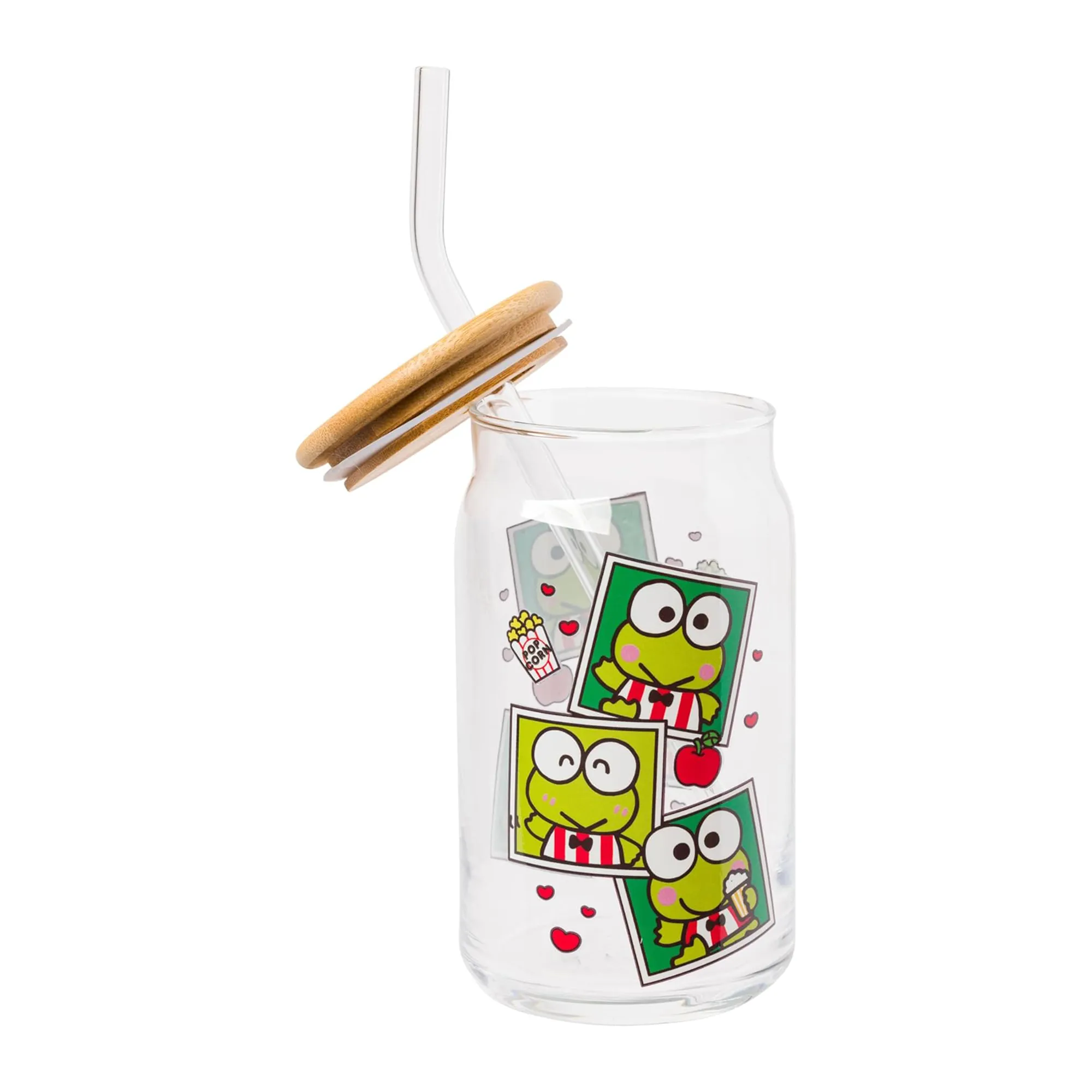 Keroppi Snacks Bamboo Lidded Glass Tumbler SANRIO