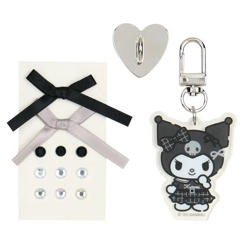 Kuromi Smartphone Charm Set (Silver Houndstooth Series) SANRIO