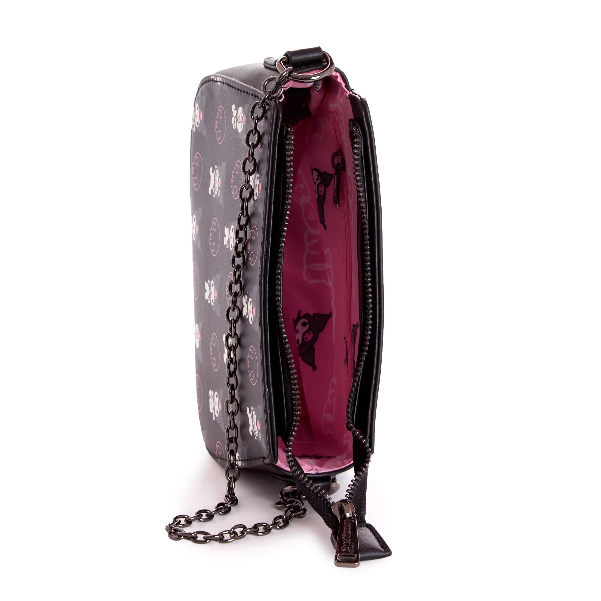 Kuromi x Loungefly Skully Convertible Crossbody Bag With Coin Purse SANRIO