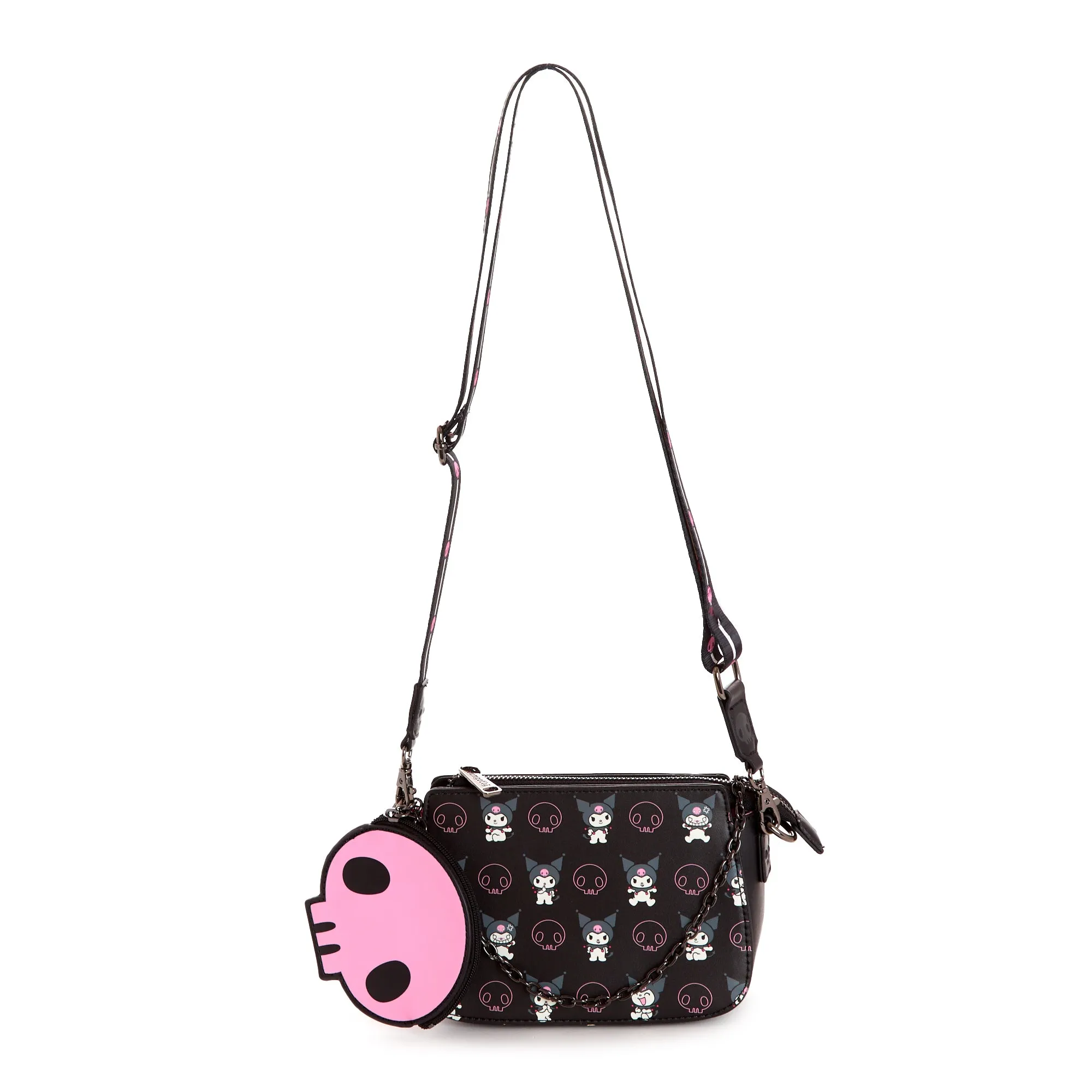 Kuromi x Loungefly Skully Convertible Crossbody Bag With Coin Purse SANRIO