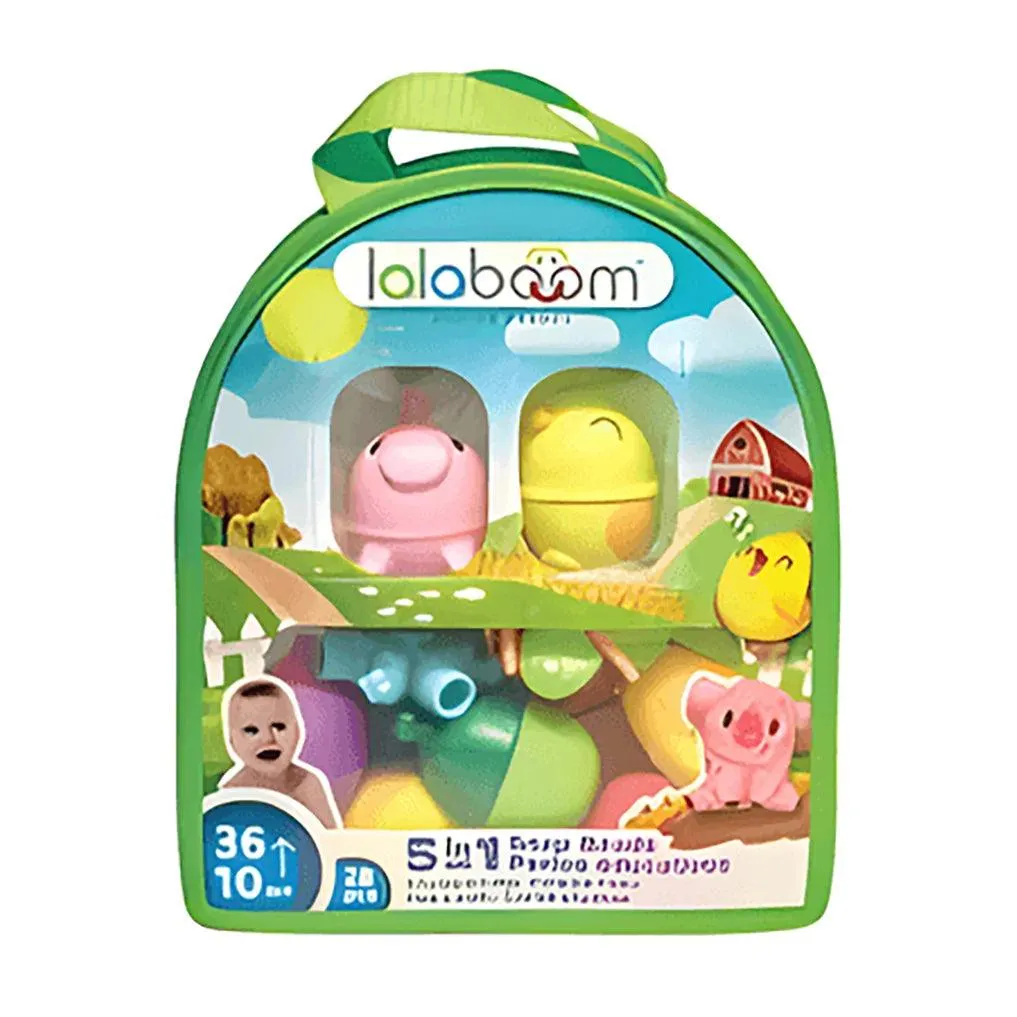 Lalaboom Education Beads and 2 Farm Animal Beads 28Pk