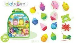 Lalaboom Education Beads and 2 Farm Animal Beads 28Pk
