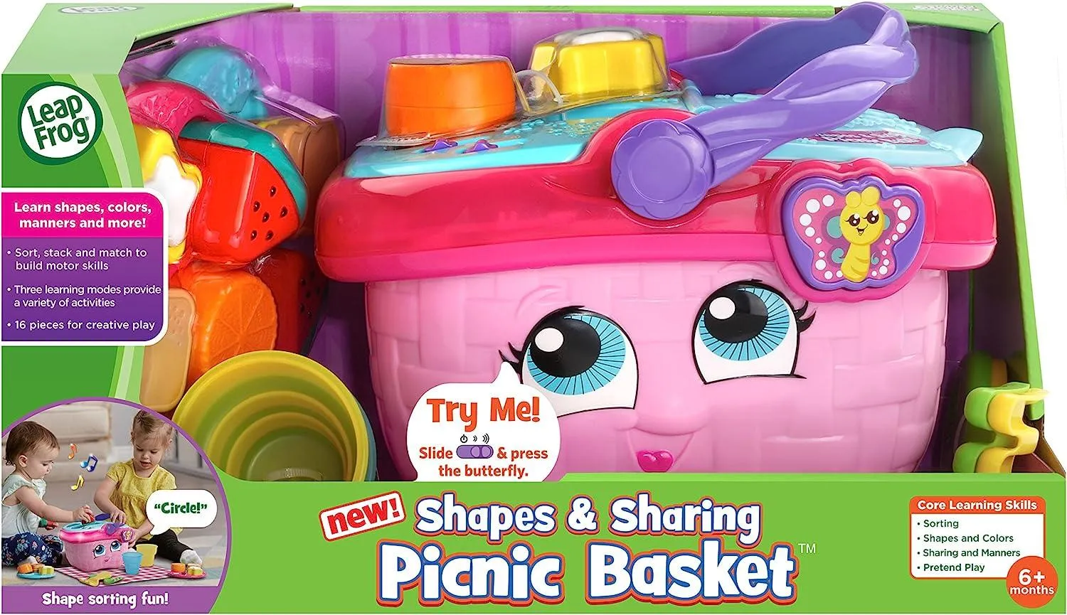 LeapFrog Shapes & Sharing Picnic Basket - Pink