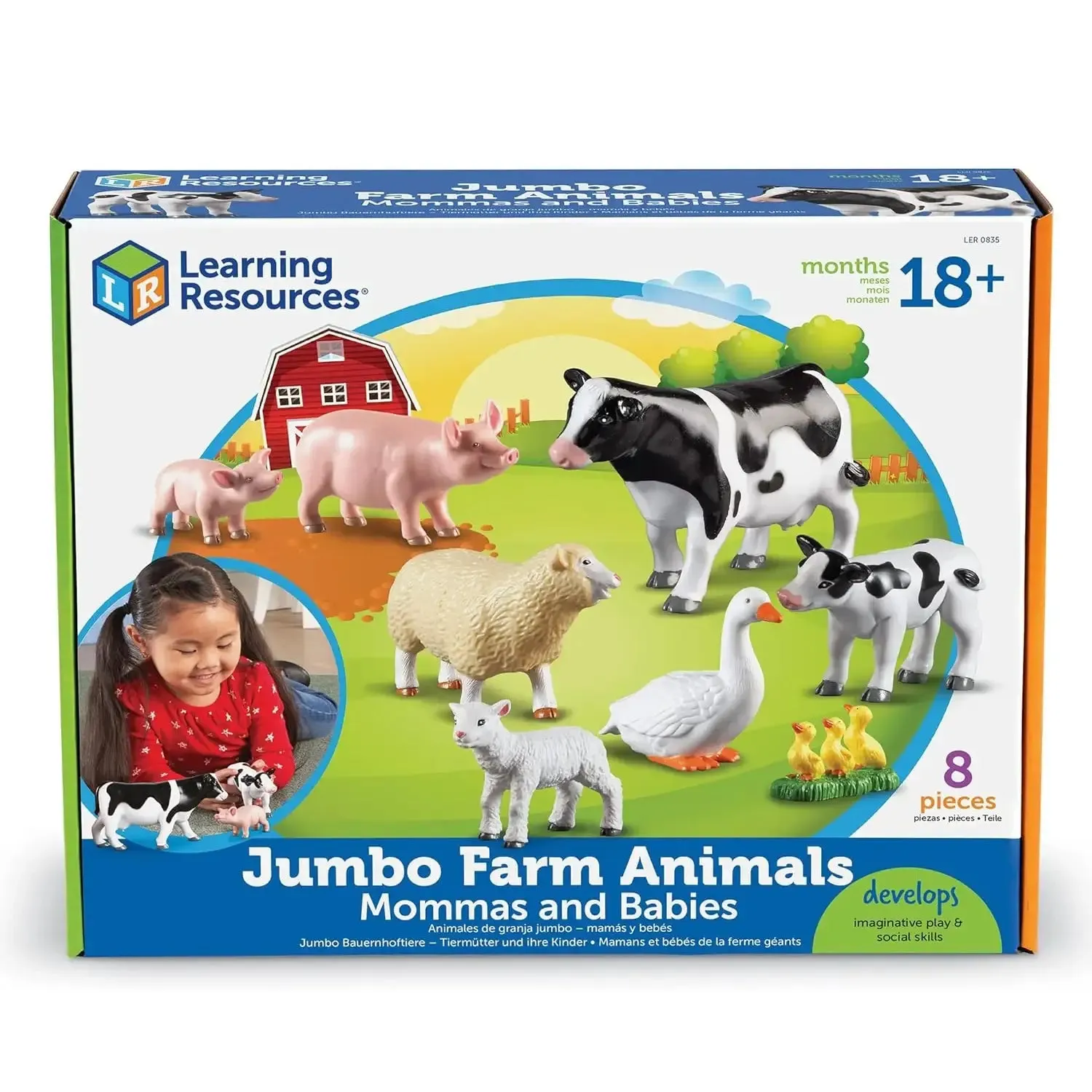 Learning Resources Jumbo Farm Animals - Mommas and Babies Figures