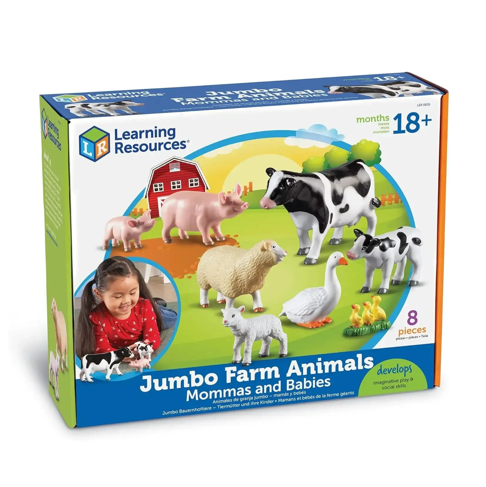 Learning Resources Jumbo Farm Animals - Mommas and Babies Figures