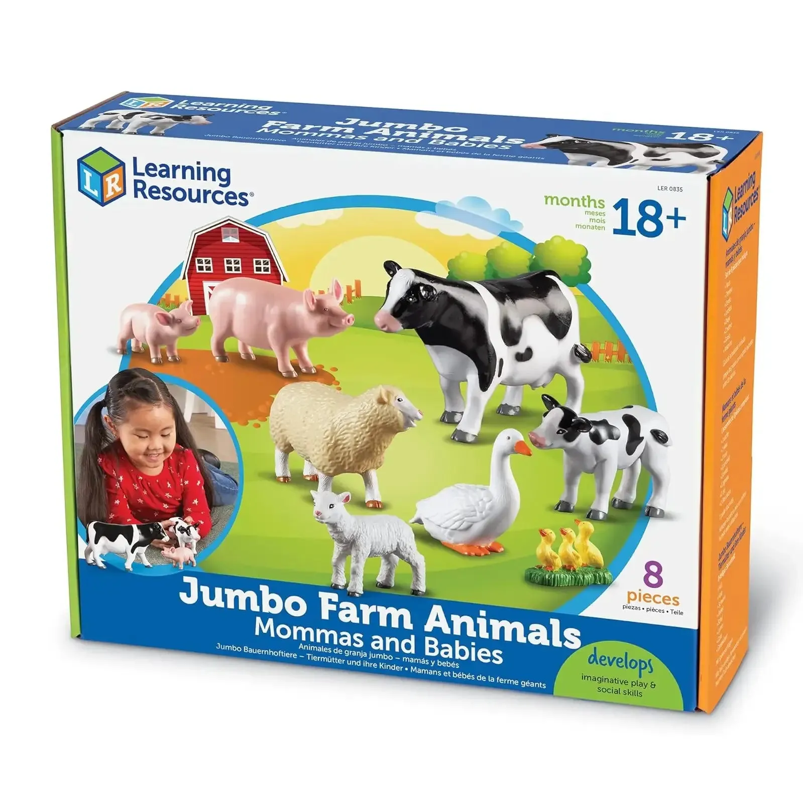 Learning Resources Jumbo Farm Animals - Mommas and Babies Figures