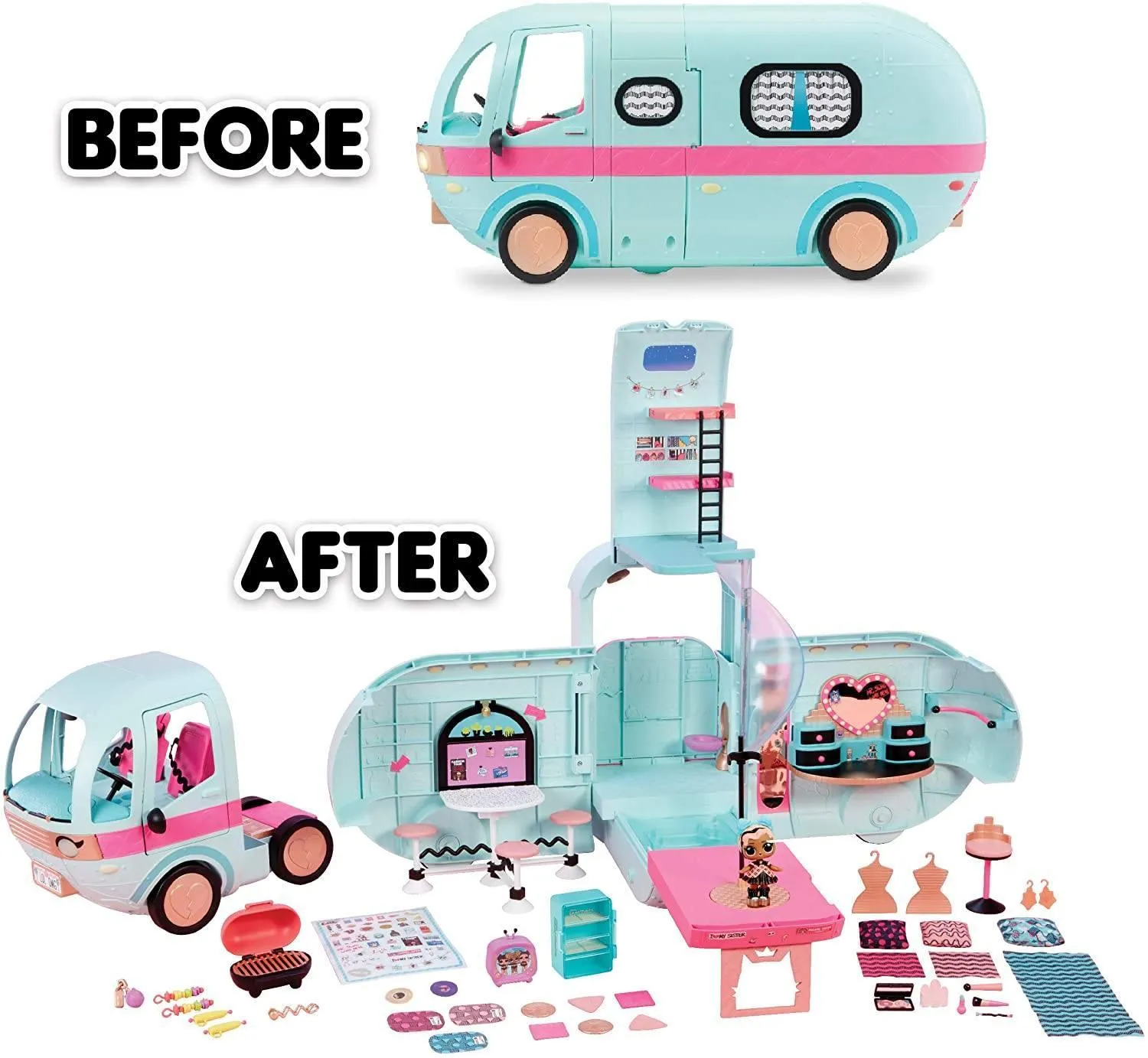 L.O.L. Surprise! 2-in-1 Glamper Fashion Camper with 55  Surprises