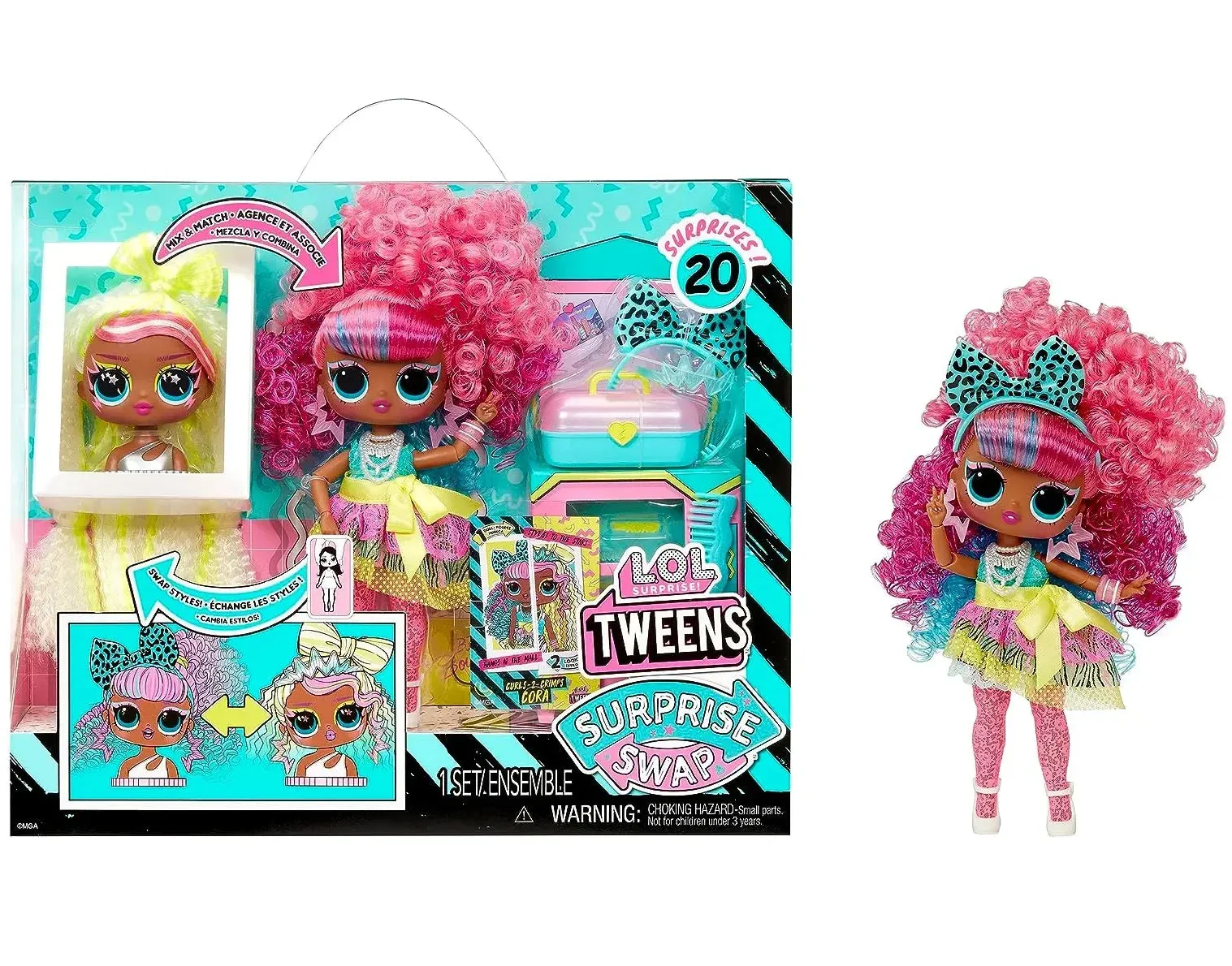 L.O.L. Surprise! Tweens Surprise Swap Curls-2-Crimps Cora Fashion Doll