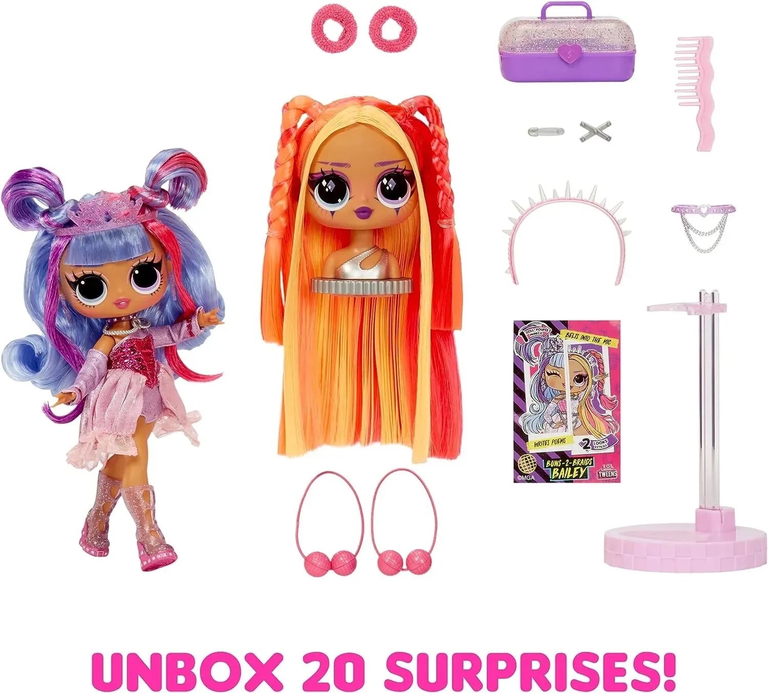 L.O.L. Surprise! Tweens Surprise Swap Fashion Doll Buns-2-Braids Bailey