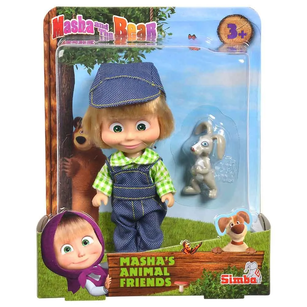 Masha and The Bear Masha 12 cm Doll  with Puppies - Assorted