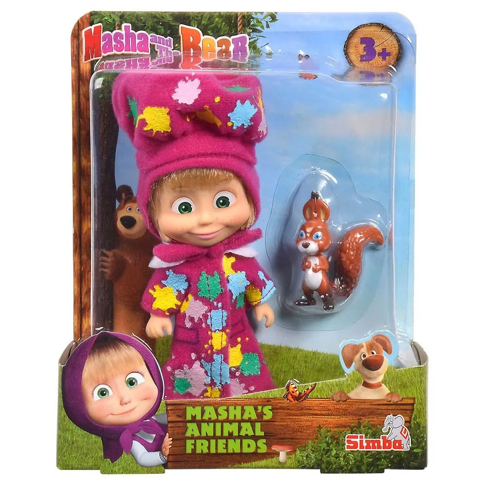 Masha and The Bear Masha 12 cm Doll  with Puppies - Assorted