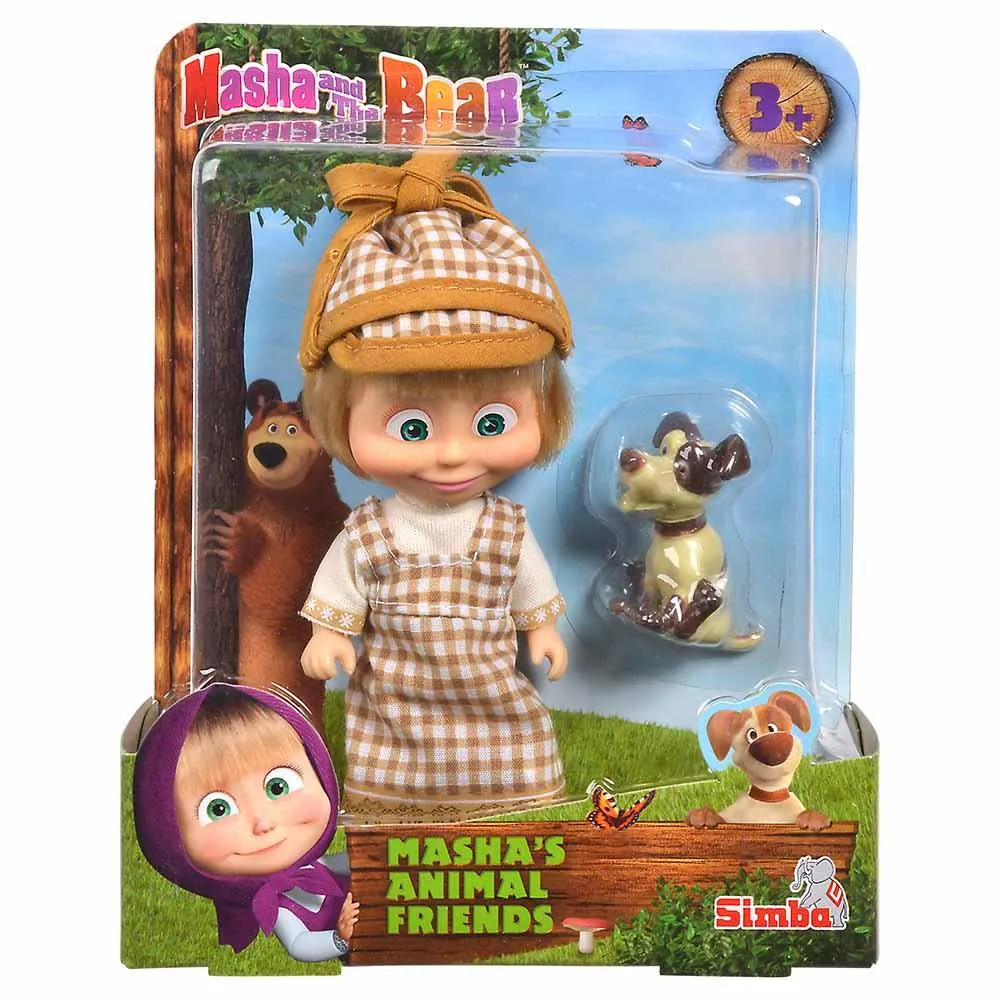 Masha and The Bear Masha 12 cm Doll  with Puppies - Assorted