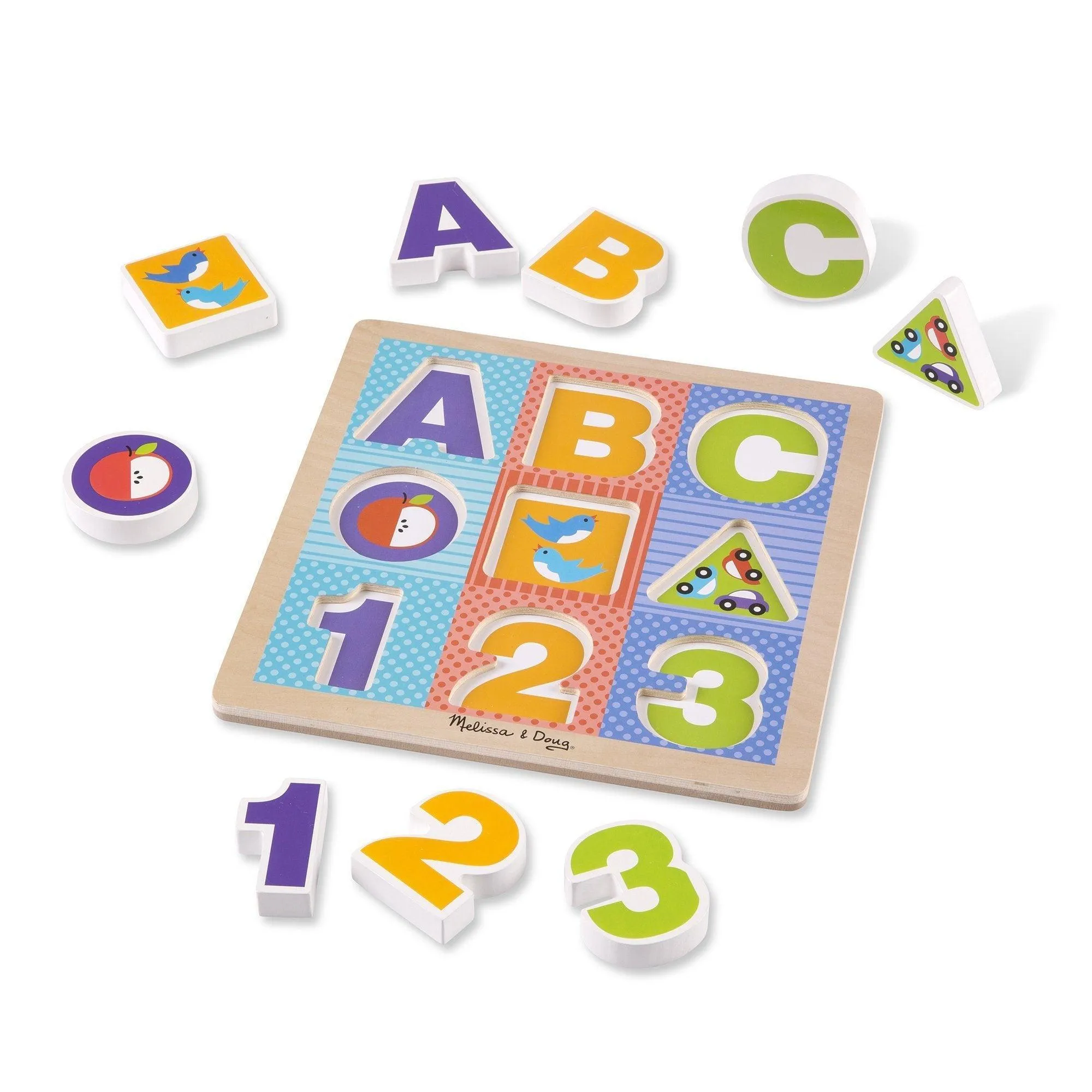 Melissa & Doug 11899 First Play Wooden ABC-123 Chunky Puzzle