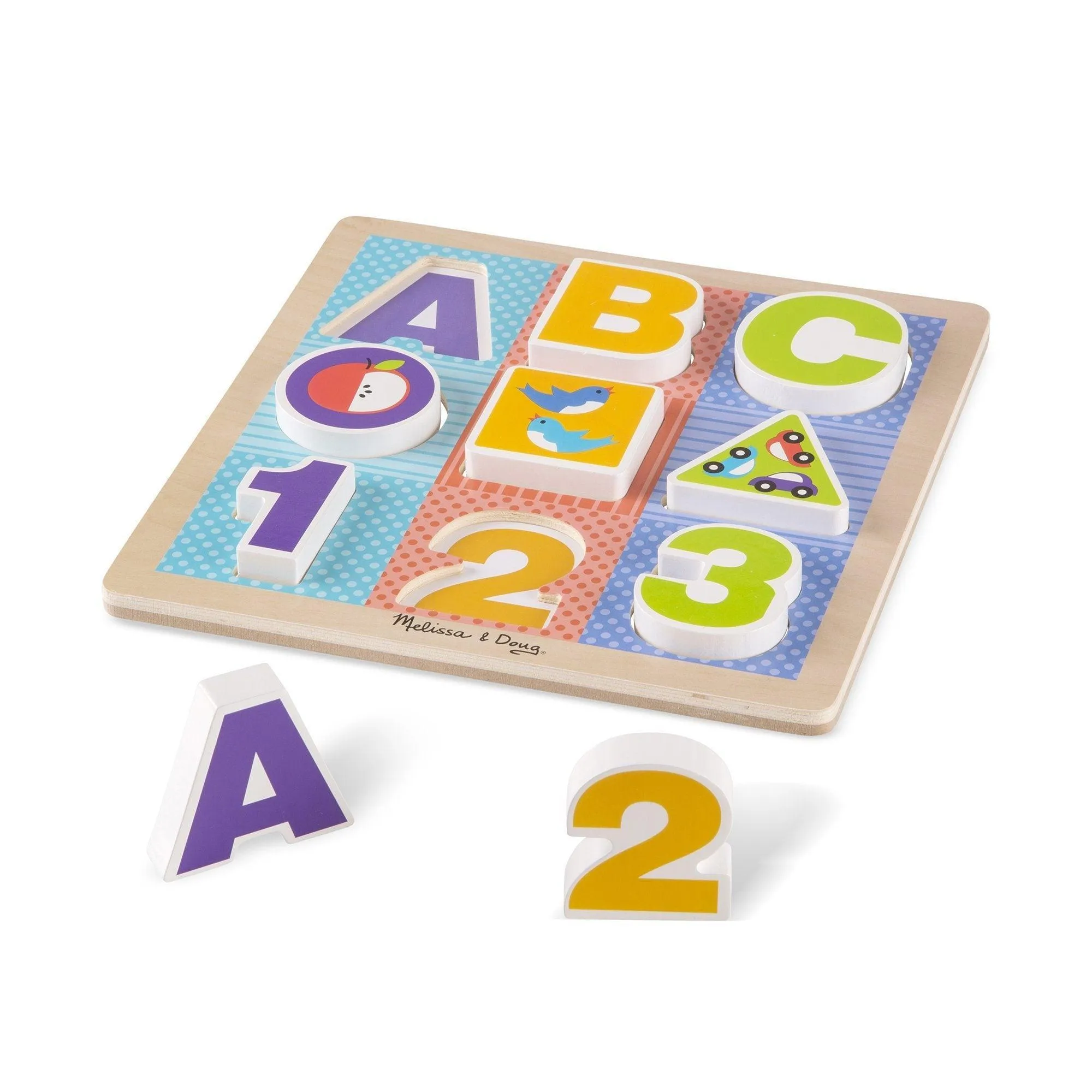 Melissa & Doug 11899 First Play Wooden ABC-123 Chunky Puzzle