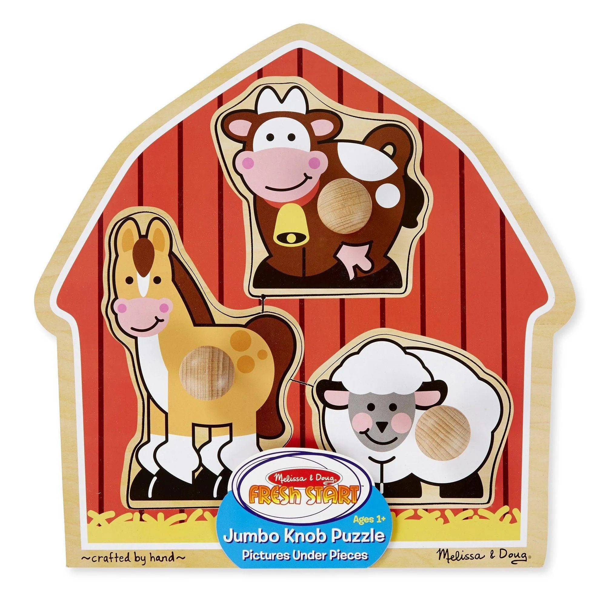 Melissa & Doug 12054 Barnyard Animals Jumbo Knob Puzzle - 3 Pieces