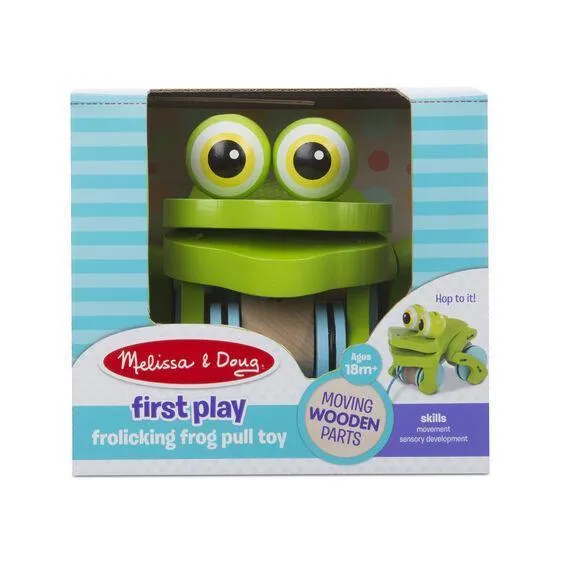 Melissa & Doug 13205 First Play Frolicking Frog Wooden Pull Toy