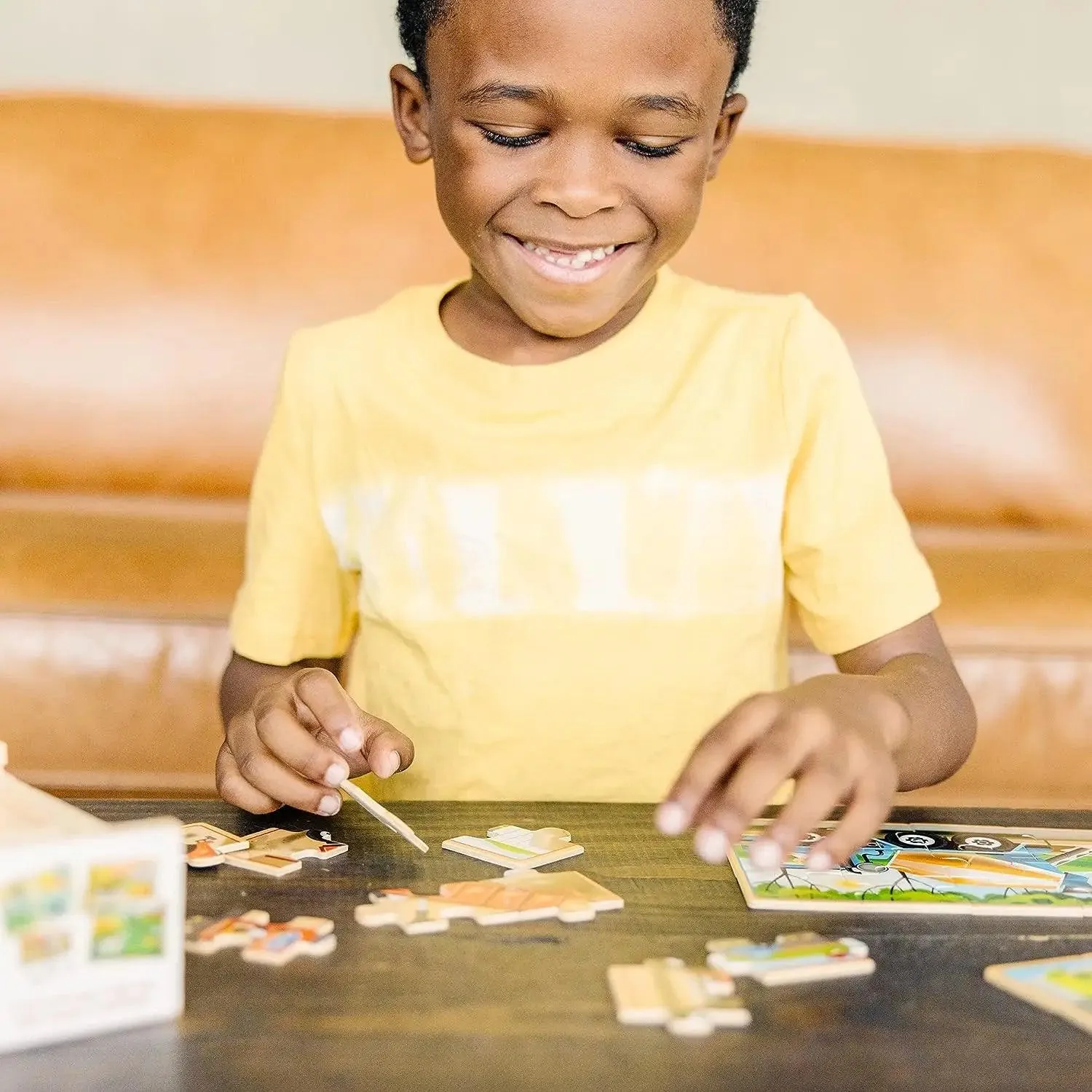 Melissa & Doug 13792 Wooden Construction Puzzles in a Box