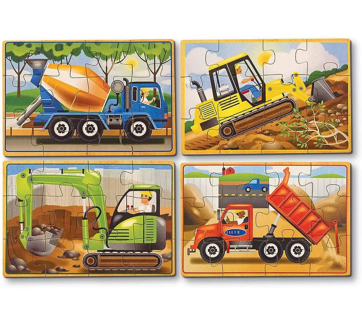 Melissa & Doug 13792 Wooden Construction Puzzles in a Box