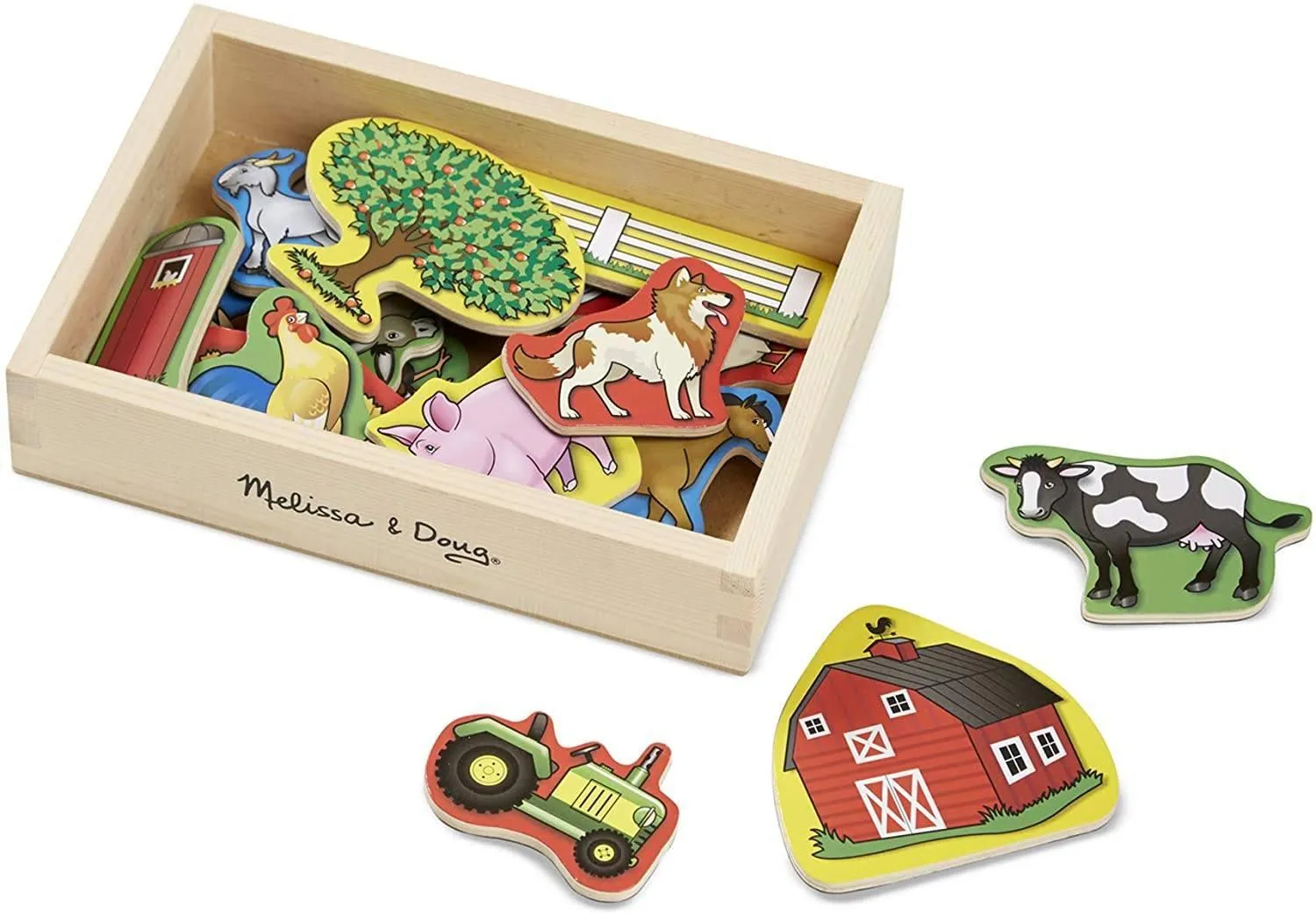 Melissa & Doug 19279 Wooden Farm Magnets, Small
