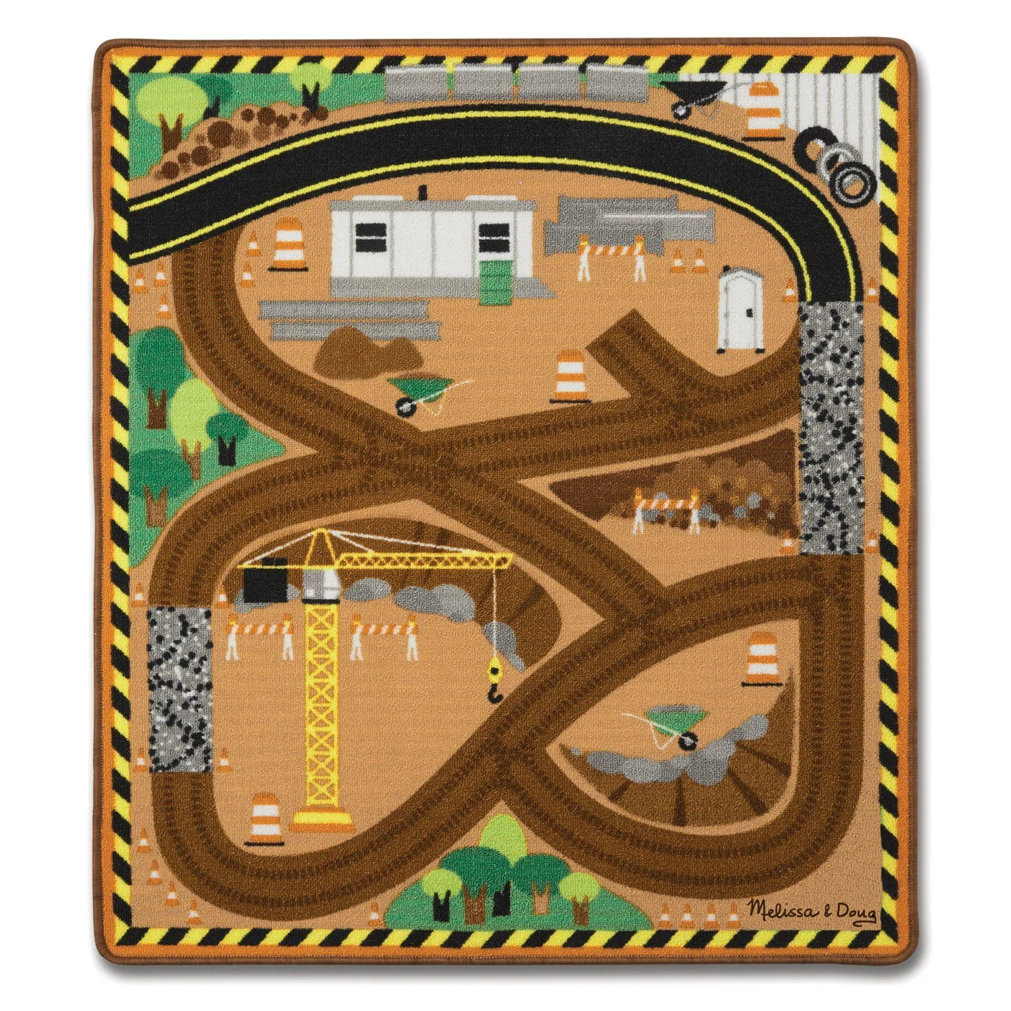 Melissa & Doug 19407 Round the Construction Zone Work Site Rug & Vehicle Set