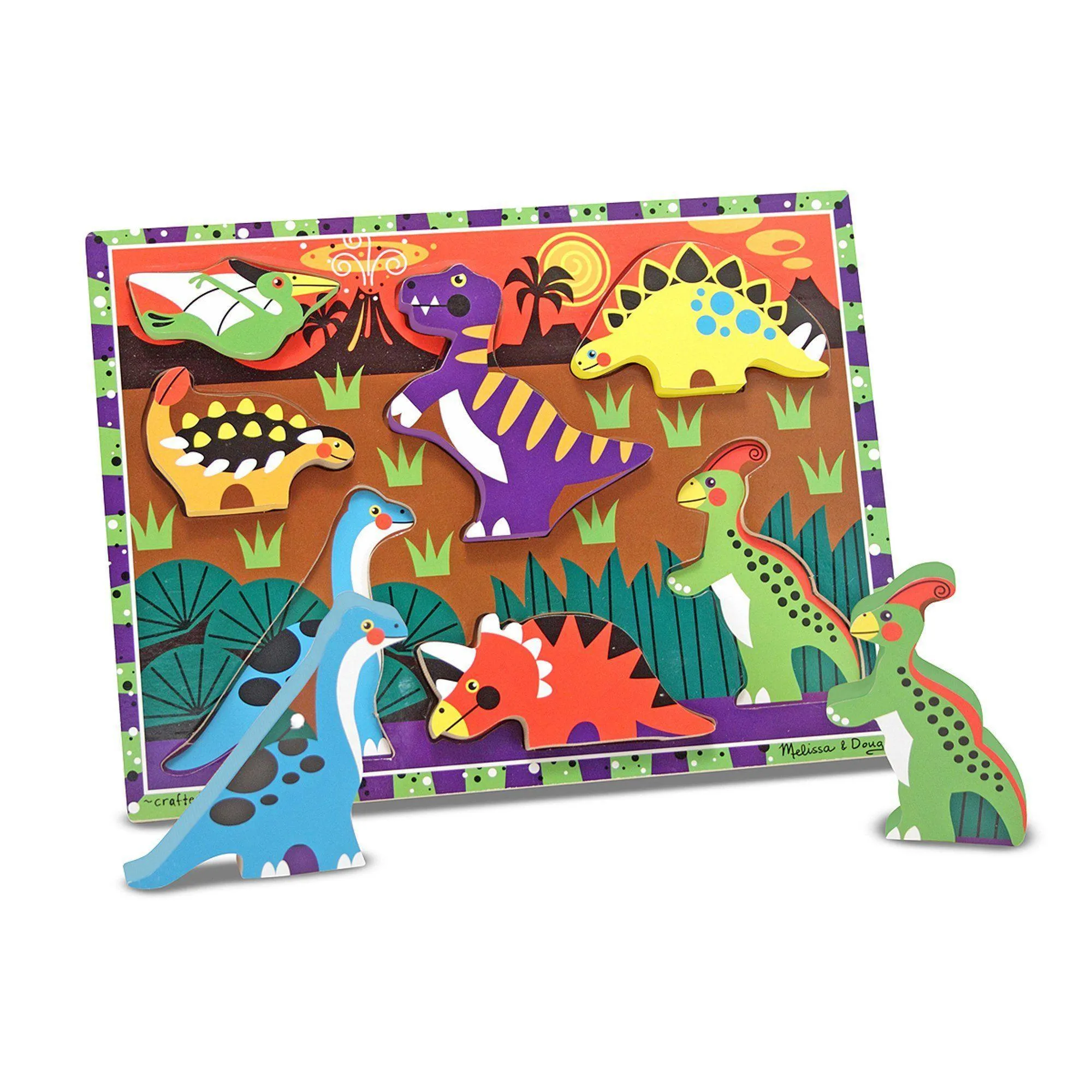 Melissa & Doug Dinosaurs Chunky Puzzle - 7 Pieces
