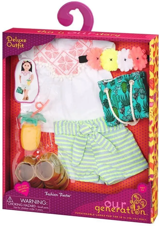 Our Generation BD30294 Dolls Outfit Fashion Fiesta Deluxe Set for 18 Inch Doll