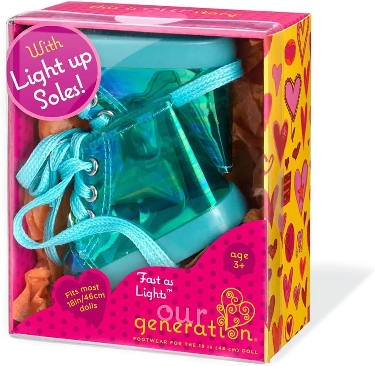 Our Generation Blue Light-Up Dolls Shoes