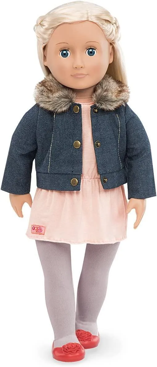 Our Generation Deluxe Clothing Just Fur You Jacket with Fur and Dress Outfit