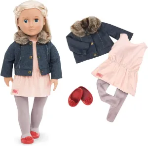 Our Generation Deluxe Clothing Just Fur You Jacket with Fur and Dress Outfit