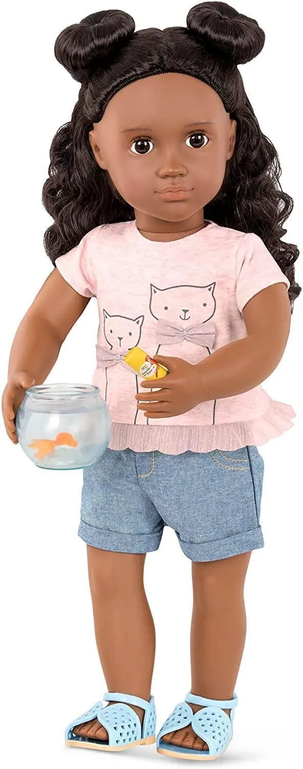Our Generation Dolls Outfit - T-Shirt Cat Print with Goldfish Glass